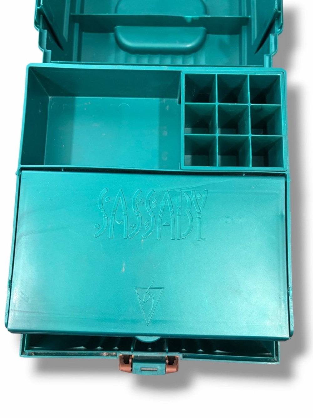 1990s Sassaby Emerald Green Makeup Tackle Box - Picture 4 of 8